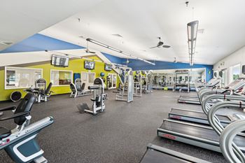 Spacious fitness center with cardio and strength equipment
