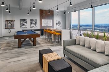 Billiards table in clubhouse