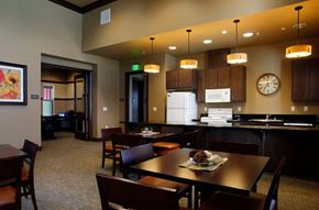 Brentwood apartment for rent - a dining room and kitchen with a table and chairs