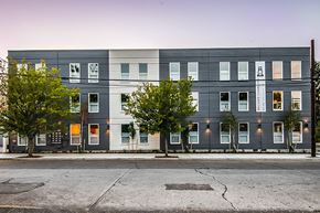 Portland apartment for rent - Bridger Commons, Exterior view of building side profile