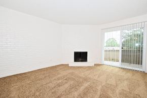 Beaverton apartment for rent - a living room with a fireplace and a window