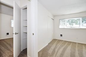 Beaverton apartment for rent - a bedroom with white walls and carpet