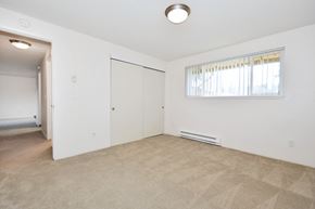 Beaverton apartment for rent - The Firs: bedroom with a carpeted floor and a large window