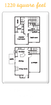 Floor plan for 2 beds, 2 baths, 1220 sqft