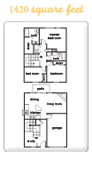 Floor plan for 3 beds, 2 baths, 1670 sqft
