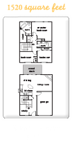 Floor plan for 4 beds, 3 baths, 1950 sqft