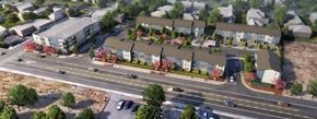 Pittsburg apartment for rent - an aerial view of a row of houses with trees in front of them