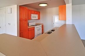 Oroville apartment for rent - a kitchen with a counter top and a sink