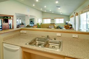 Oroville apartment for rent - a kitchen with a sink and a counter top