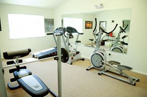 Winters apartment for rent - a gym with cardio equipment in a home gym