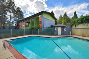 Portland apartment for rent - A swimming pool in front of a house.