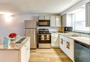 Port Richey apartment for rent - a kitchen with stainless steel appliances and granite counter tops