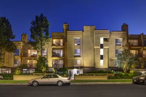 Burbank apartment for rent - Apartments in Burbank, CA - Across the Street Night Time Exterior View of Community Lit Up