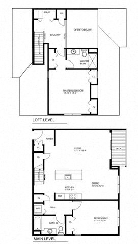 Floor plan for 2 beds, 2 baths, 1446 sqft