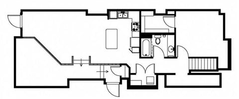Floor plan for 2 beds, 2 baths, 1733 sqft