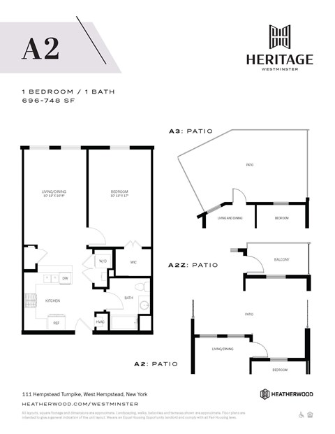 Floor plan for 1 bed, 1 bath, 748 sqft
