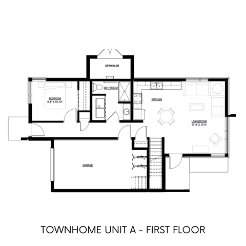 Floor plan for 3 beds, 2 baths, 1464 sqft