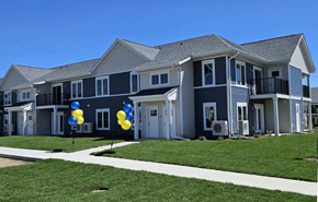 Lancaster apartment for rent - an apartment building with balloons in front of it