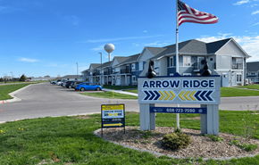Lancaster apartment for rent - A sign for Arrow Ridge with a phone number on it.