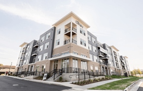 Madison apartment for rent - a new apartment building with balconies and a sidewalk