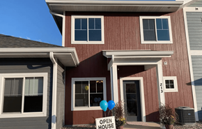 Darlington apartment for rent - A house with a sign that says "Open House" in front of it.