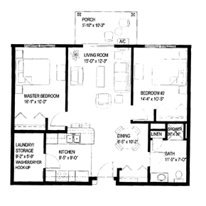 Rothschild apartment for rent - A black and white image of a floor plan for a house.