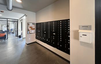 Indoor mailbox lobby