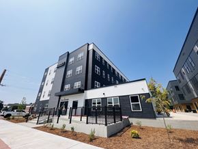 Eau Claire apartment for rent - a building with a black and white facade