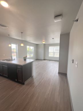 Eau Claire apartment for rent - a view of the living room from the kitchen