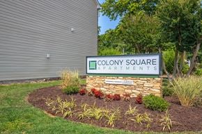 Newport News apartment for rent - colony square apartments sign in front of apartment building