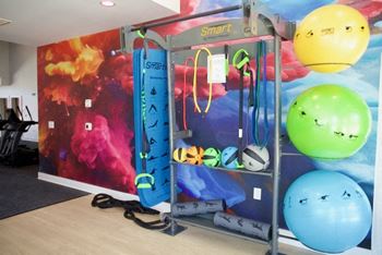 Fitness center with cardio equipment and free weights