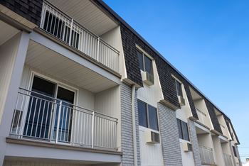 Screened apartment balcony