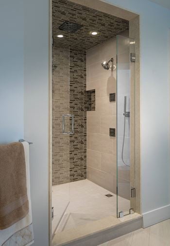 Large shower and bathtub