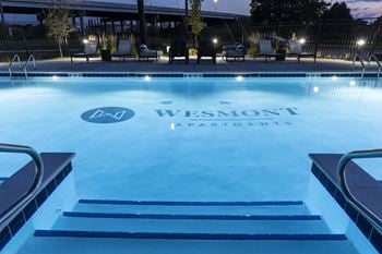 Night view of pool