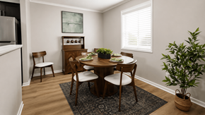 Indianapolis apartment for rent - A dining room with a table set for four.