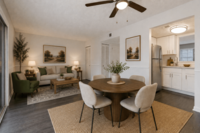 New Albany apartment for rent - A dining room with a table set for four.