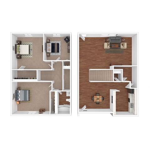 Floor plan for 3 beds, 1 bath, 1210 sqft