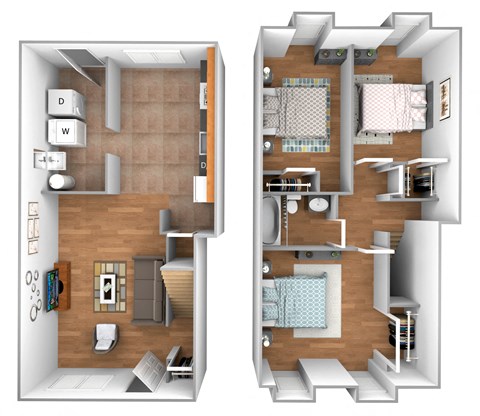Floor plan for 3 beds, 1 bath, 1100 sqft