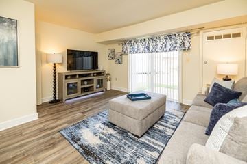Edgewood apartment for rent - a living room with a couch and a tv
