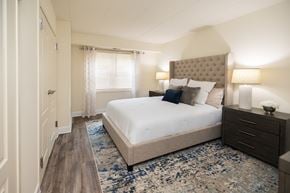 Towson apartment for rent - Bedroom with a bed  and window at Ivy Hall Apartments*, Towson, MD 21204.