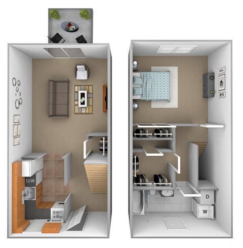 Floor plan for 1 bed, 1 bath, 806 sqft