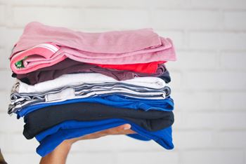A pile of folded clothes