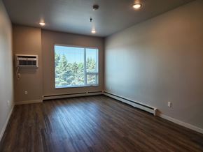 Grand Forks apartment for rent - A room with a window and a wall-mounted air conditioner.