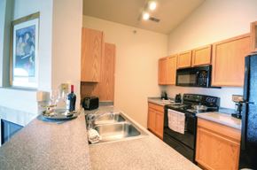 New Berlin apartment for rent - a kitchen with a sink and a stove and