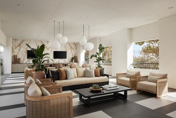 Aliso Viejo apartment for rent - Upstairs semi-outdoor lounge at City Lights at Town Center Apartments in Aliso Viejo