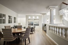 San Diego apartment for rent - A dining room with a table and chairs at Valentia Apartments in La Jolla.