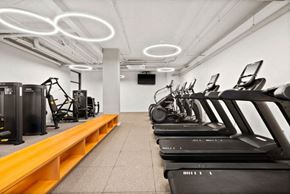Seattle apartment for rent - Cardio equipment at the fitness center at EdgePoint Apartments in Seattle, Washington.