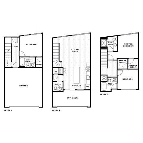Floor plan for 3 beds, 3.5 baths, 1658 sqft