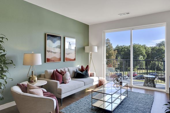 Denver apartment for rent - Living area with views of City Park at The York on City Park in Denver