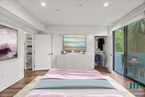 Los Angeles apartment for rent - Large-Size Bedroom with Walk-In Closet with Shelving, Recessed Lighting, Vinyl Flooring, and Patio